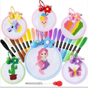 CHUANGDI Cross Stitch Kits for Beginners Set of 6 New in Box